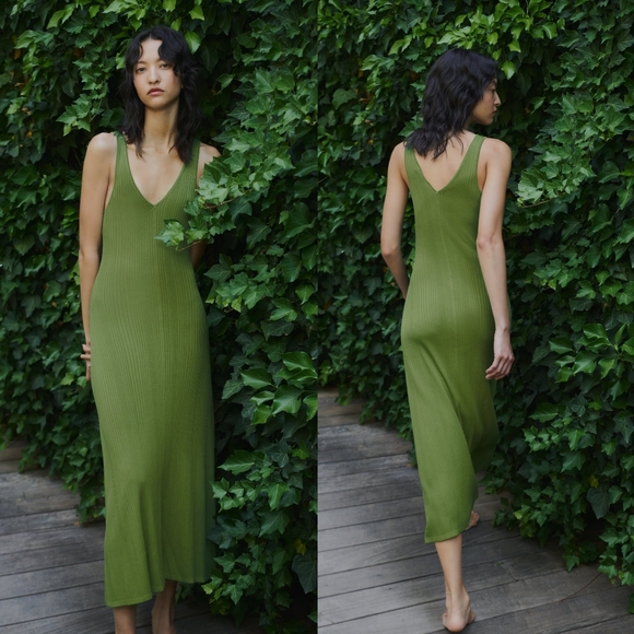New Zara Knit Midi Dress 3471/033 - Picture 1 of 12